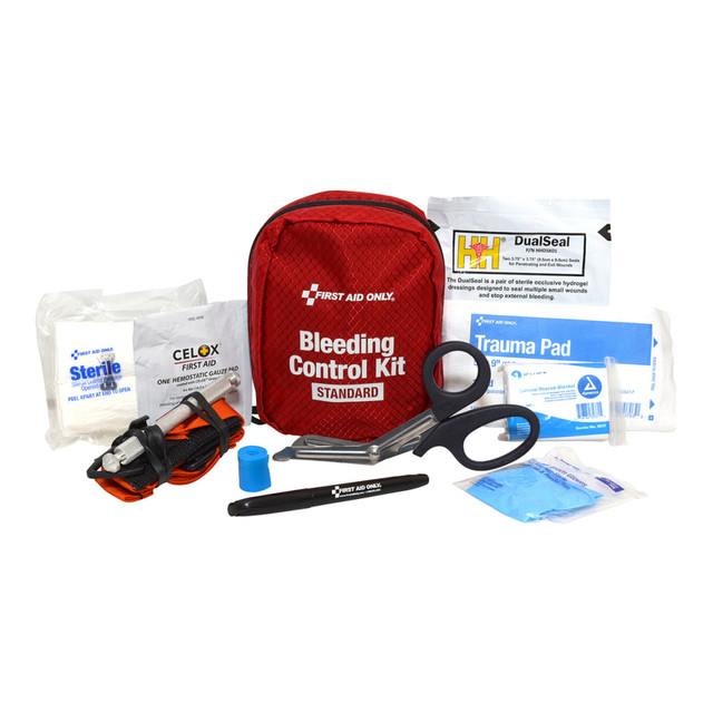 FIRST AID ONLY, INC. 91159 First Aid Only Texas Mandate Bleeding Control Kit, Red