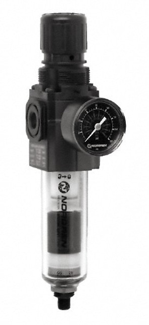 Norgren B72G2AKQL1RMG FRL Combination Unit: 1/4 NPT, Compact, 1 Pc Filter/Regulator with Pressure Gauge