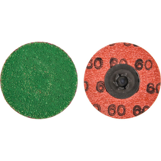 Merit Abrasives 08834167026 Quick-Change Disc: Power-Lock Type 1, 2" Disc Dia, 60 Grit, Zirconia Alumina, Coated