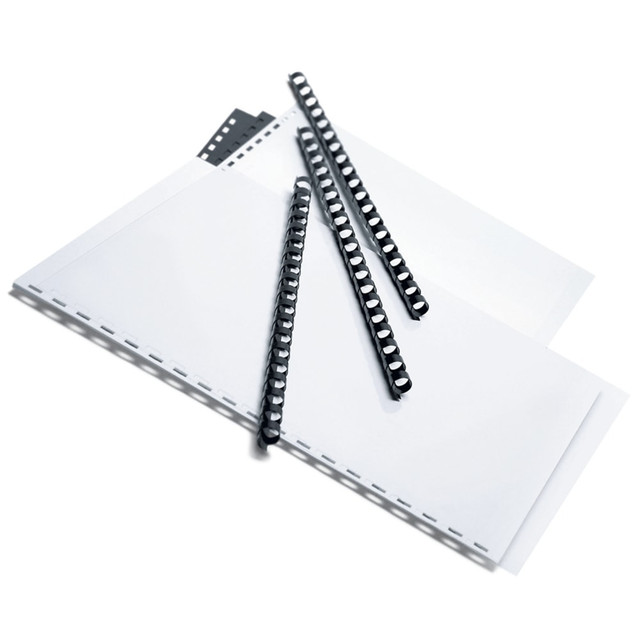 19-ring combs made from durable materials!  These 19-ring combs are made from sturdy plastic to keep your documents and reports secure.  No page slippage or tearing, so your reports will stay neat and organized.  Compatible with most comb-style binding machines.