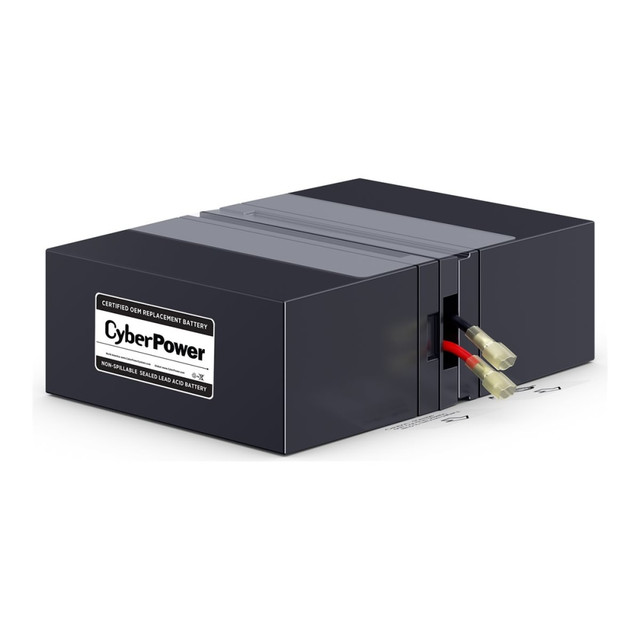 CyberPower's RB1280X2D UPS replacement battery cartridge restores life to UPS systems with internal batteries that have become weak or completely depleted. The RB1280X2D 12V/8AH (qty – 2) batteries are certified to meet or exceed original manufacturer specifications. All replacement cartridges come with leak proof sealed lead acid batteries that are pre-assembled for easy installation into your CyberPower UPS system. Each CyberPower replacement battery cartridge ships with reusable packaging that can be used for delivery of expired batteries to a suitable recycling center. All CyberPower batteries come with an 18-month warranty. Compatible with CP1200AVR and CP1285AVRLCD UPS.