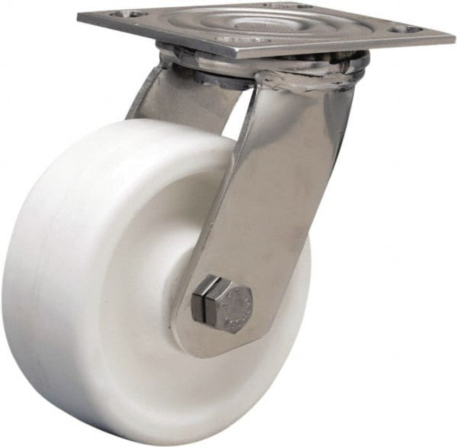 Hamilton S-STA-5AZ Swivel Top Plate Caster: Polyolefin, 5" Wheel Dia, 2" Wheel Width, 650 lb Capacity, 6-1/2" OAH