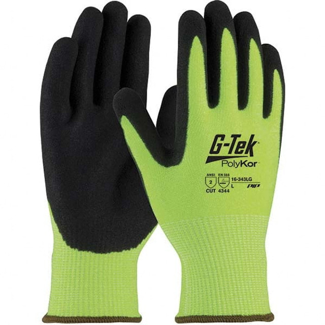 PIP 16-343LG/XL Cut, Puncture & Abrasive-Resistant Gloves: Size XL, ANSI Cut A2, ANSI Puncture 4, Nitrile, Polyester Blend