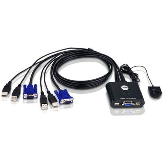 ATEN TECHNOLOGIES CS22U Aten CS22U 2-Port USB KVM Switch - 2 x 1 - 1 x Type A Mouse, 1 x Type A Keyboard, 2 x HD-15 Video