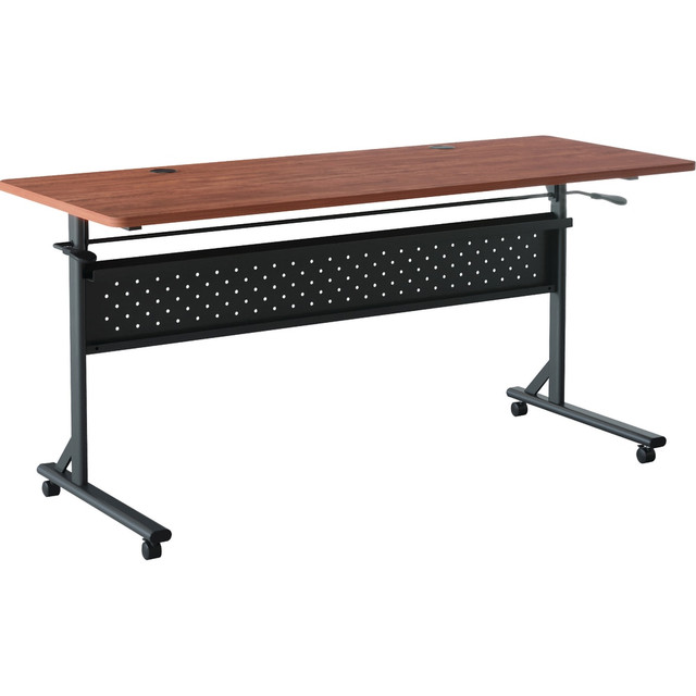 SP RICHARDS 60762 Lorell Shift 2.0 Flip & Nesting Mobile Table, 29-1/2inH x 60inW x 24inD, Cherry/Black