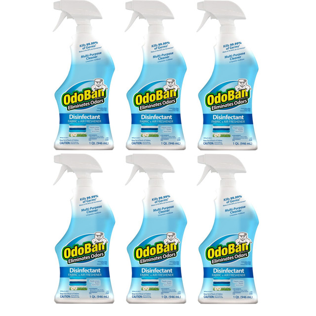 CLEAN CONTROL CORPORATION 910701Q6-OD OdoBan Odor Eliminator Disinfectant Spray, Fresh Linen Scent, 32 Oz, Case Of 6 Bottles