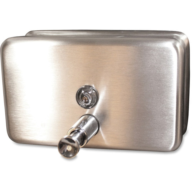 SP RICHARDS Genuine Joe 85146  Horizontal Soap Dispenser - Manual - 1.25 quart Capacity - Stainless Steel - 1Each