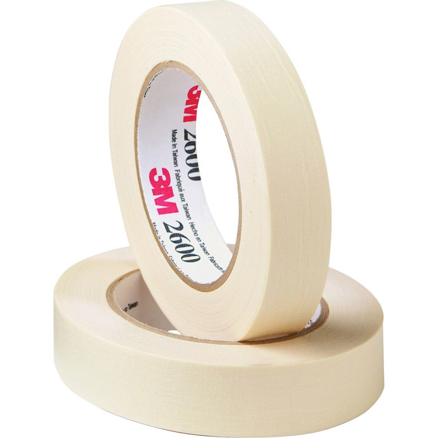 3M CO Highland 260024A  Economy Masking Tape - 60 yd Length x 1in Width - 4.4 mil Thickness - 3in Core - Rubber Backing - 9 / Pack - Tan