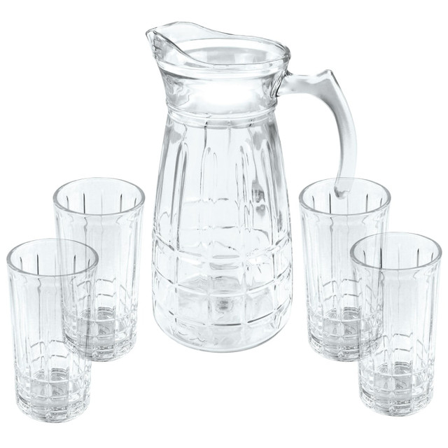 GIBSON OVERSEAS INC. Gibson Home 995116953M  Glass Pitcher And Tumbler Set, Clear