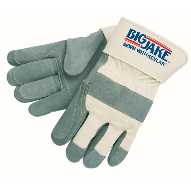 MCR SAFETY 1715 Big Jake Heavy-Duty Side Split Gloves, X-Large, Leather, Pack Of 12