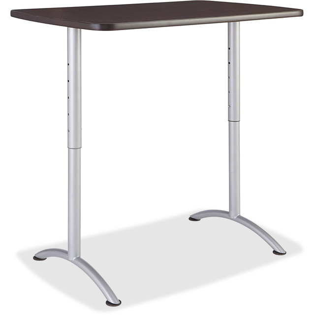 ICEBERG ENTERPRISES LLC 69305 Iceberg Walnut Top Sit-to-Stand Table, Gray Walnut/Silver Gray