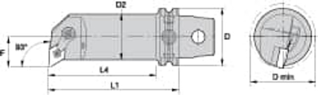 Kennametal 2265367 Modular Boring Head: Right Hand, Size KM63