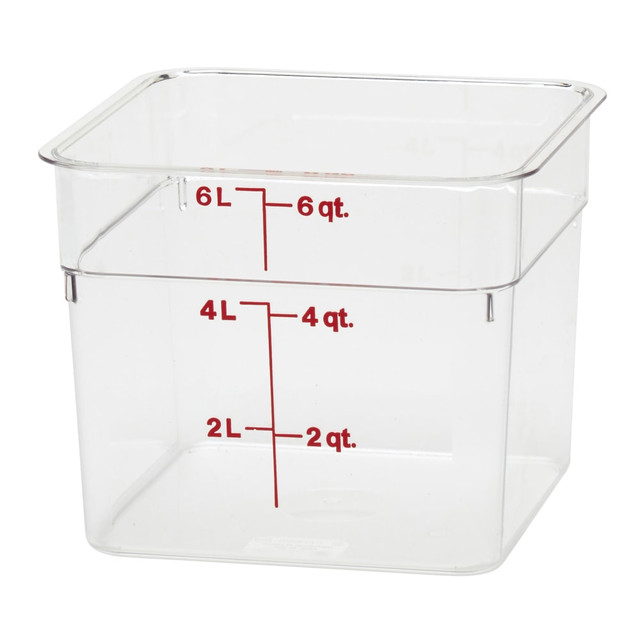 CAMBRO MFG. CO. CAM6SFSCW135 Cambro Camwear 6-Quart CamSquare Storage Containers, Clear, Set Of 6 Containers