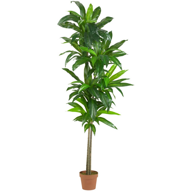 NEARLY NATURAL INC. 6596 Nearly Natural 6ftH Real-Touch Silk Dracaena Plant With Pot, Green NEARLY NATURAL INC. 6596 Nearly Natural 6ftH Real-Touch Silk Dracaena Plant With Pot, Green