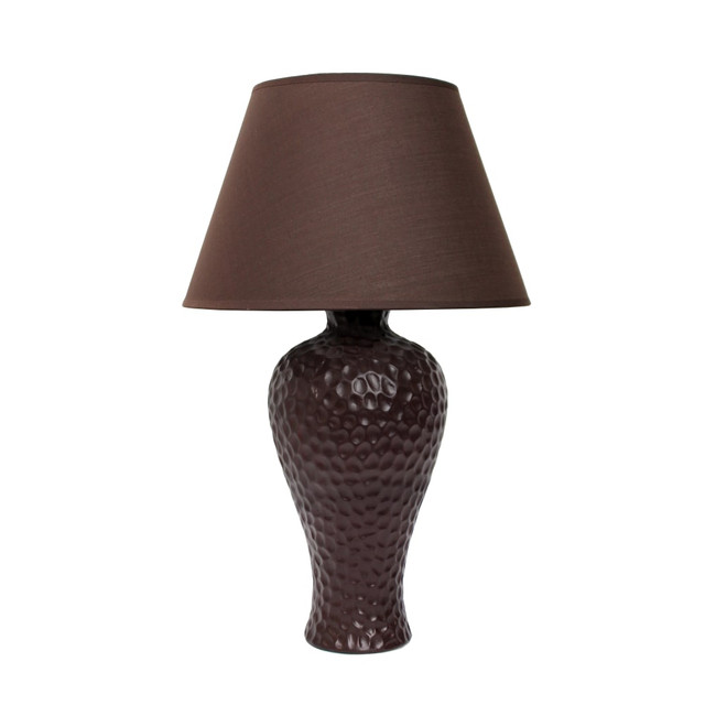 ALL THE RAGES INC LT2004-BWN Simple Designs Curvy Ceramic Table Lamp, 19 1/2inH, Brown Shade/Brown Base