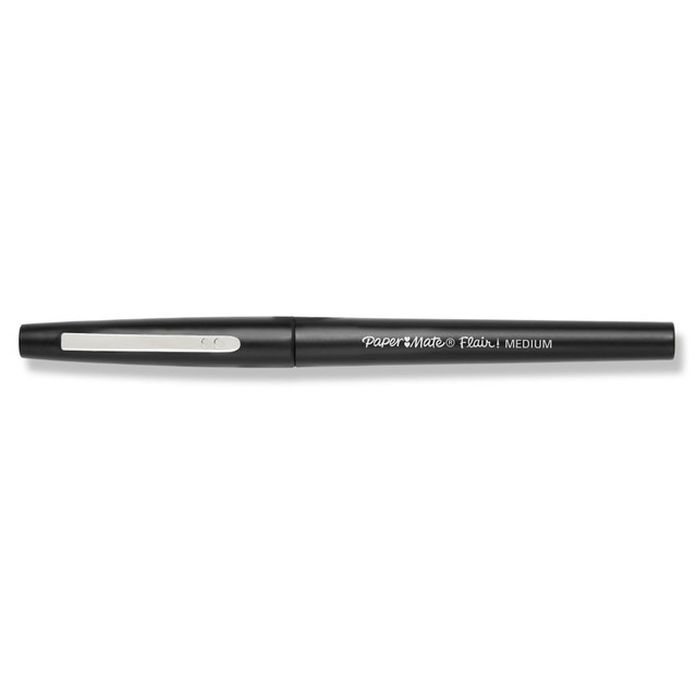 SANFORD LP 8432452PP Paper Mate Flair Point Guard Felt Tip Marker Pens - Medium Pen Point - Black Water Based Ink - Black Barrel - 2 / Pack