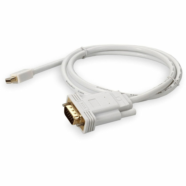 ADD-ON COMPUTER PERIPHERALS, INC. MDISPORT2VGAMM3W AddOn 3ft Mini-DP to VGA Adapter Cable - DisplayPort cable - Mini DisplayPort (M) to HD-15 (VGA) (M) - 3.3 ft - active - white ADD-ON COMPUTER PERIPHERALS, INC. MDISPORT2VGAMM3W AddOn 3ft Mini-DP to VGA Adapter Cable - DisplayPort cable - Mini DisplayPort (M) to HD-15 (VGA) (M) - 3.3 ft - active - white