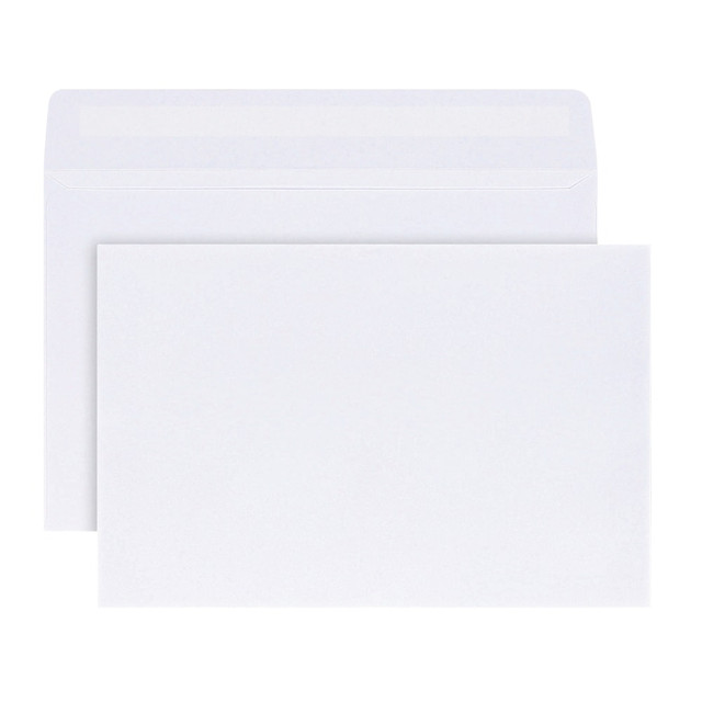 These envelopes are great for sending invitations and greeting cards to business associates, friends, family and more. Crafted from 24-lb paper, the envelopes deliver a crisp, clean look.  Gummed seal keeps contents secure.  Perfect for cards and double-fold letterhead.  Box of 100 envelopes.