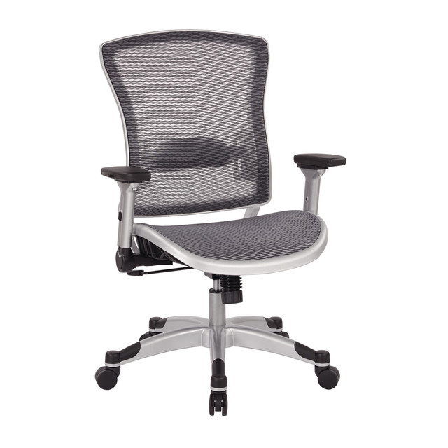 OFFICE STAR PRODUCTS Office Star 317-66C61F6  Space Seating 317 Series Ergonomic Mesh High-Back Executive Chair, Platinum
