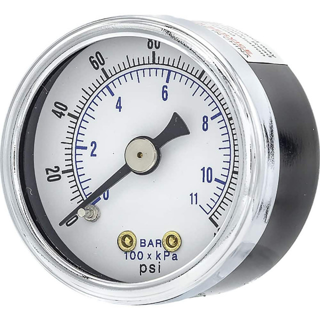 PIC Gauges 102D-154F Pressure Gauges; Gauge Type: Utility Gauge ; Scale Type: Dual ; Accuracy (%): 3-2-3% ; Dial Type: Analog ; Thread Type: 1/4" MNPT ; Bourdon Tube Material: Bronze
