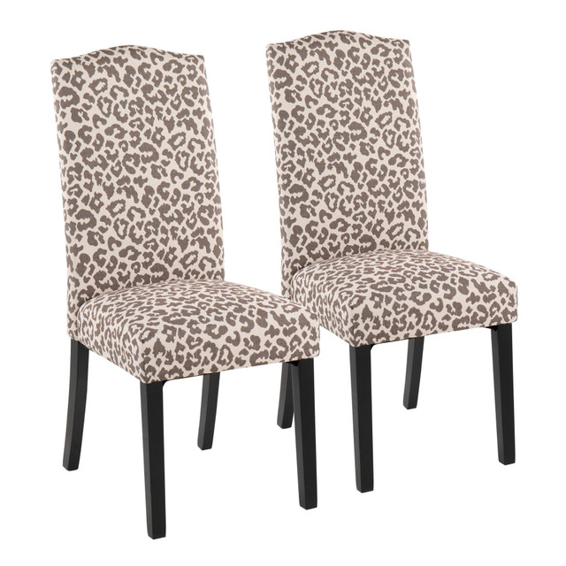 LUMISOURCE, LLC LumiSource DC-LEOPARD BKBG2  Leopard Contemporary Dining Chairs, Beige/Black, Set Of 2 Chairs