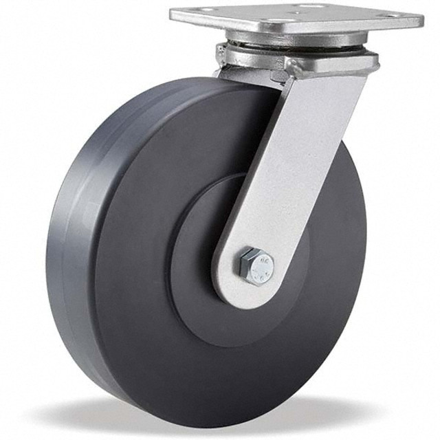 Hamilton S-WH-8NYB Swivel Top Plate Caster: Nylon, 8" Wheel Dia, 2" Wheel Width, 2,000 lb Capacity, 9-1/2" OAH