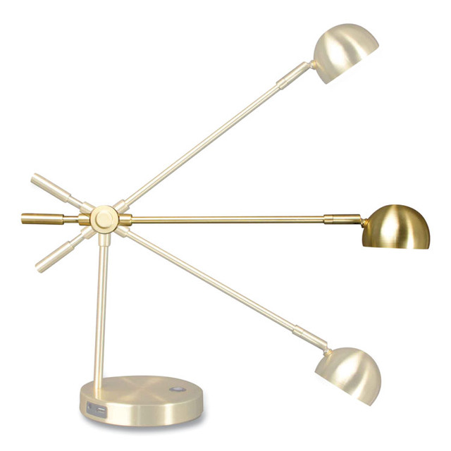 OTTLITE TECHNOLOGIES, INC CS01BS9SHPR Wellness Series Direct LED Desk Lamp, 4" to 18" High, Brass