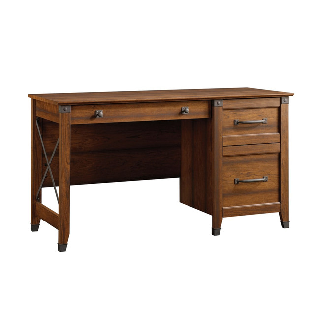 SAUDER WOODWORKING CO. 412920 Sauder Carson Forge 54inW Computer Desk, Washington Cherry SAUDER WOODWORKING CO. 412920 Sauder Carson Forge 54inW Computer Desk, Washington Cherry