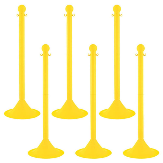 Mr. Chain 93502-6 Barrier Posts; Post Type: Standard Post ; Post Material: Plastic; Polyethylene ; Base Material: Plastic ; Surface Style: Solid Color ; Base Shape: Dome ; Shape: Round