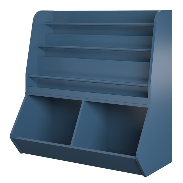 AMERIWOOD INDUSTRIES, INC. Ameriwood Home DE86480  Nathan Kids 37inH 3-Cube Toy Storage Bookcase, Navy