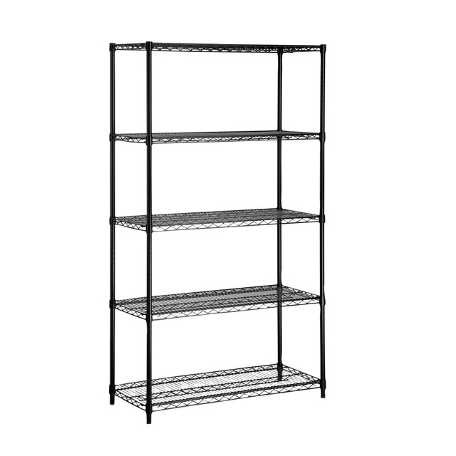 HONEY-CAN-DO INTERNATIONAL, LLC SHF-01912 Honey-Can-Do Urban Steel Adjustable Industrial Shelving Unit, 5-Tier, Black