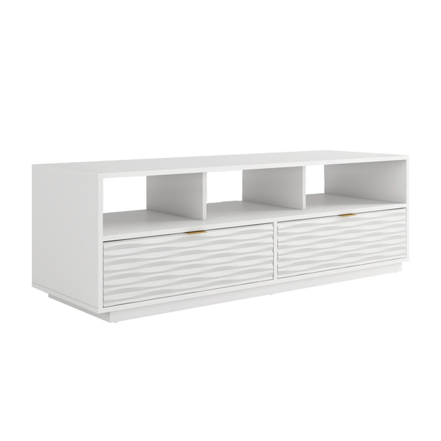 SAUDER WOODWORKING CO. Sauder 428259  Morgan Main Entertainment Credenza For 65in TVs, 19-1/3inH x 60inW x 20inD, White