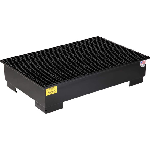 New Pig PAK239 Spill Pallets, Platforms, Sumps & Basins; Product Type: Spill Pallet ; Sump Capacity (Gal.): 66.00 ; Maximum Load Capacity: 2500.00 ; Material: Steel ; Height (Decimal Inch): 12.375000 ; Drain Included: Yes