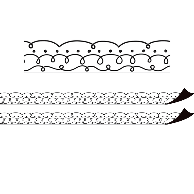 EDUCATORS RESOURCE TCR77562-2 Teacher Created Resources Magnetic Border, Squiggles And Dots, 24ft Per Pack, Set Of 2 Packs