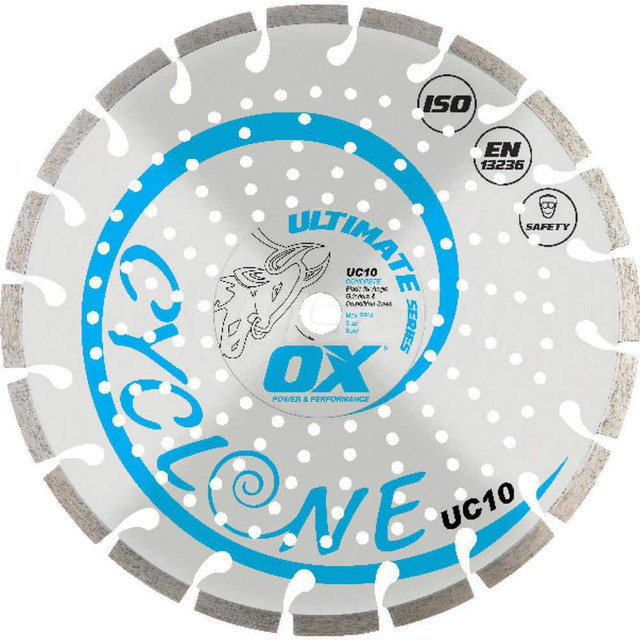 Ox Tools OX-UC10-10 Wet & Dry Cut Saw Blade: 10" Dia, 5/8 & 7/8" Arbor Hole