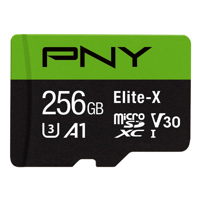 PNY TECHNOLOGIES, INC. PNY P-SDU256U3100EX-GE  Elite-X Class 10 U3 V30 microSDXC Flash Memory Card, 256GB