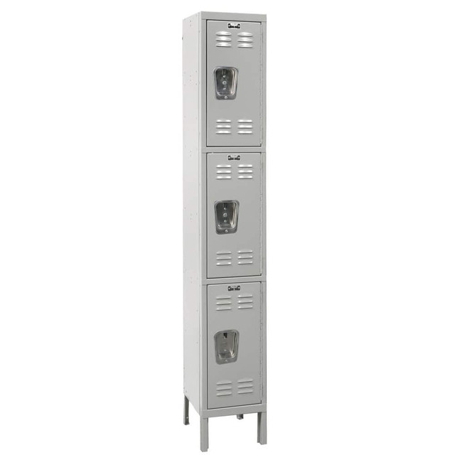 Hallowell U1288-3A-PL 1-Wide Locker: 12" Wide, 17" Deep, 78" High, Padlock