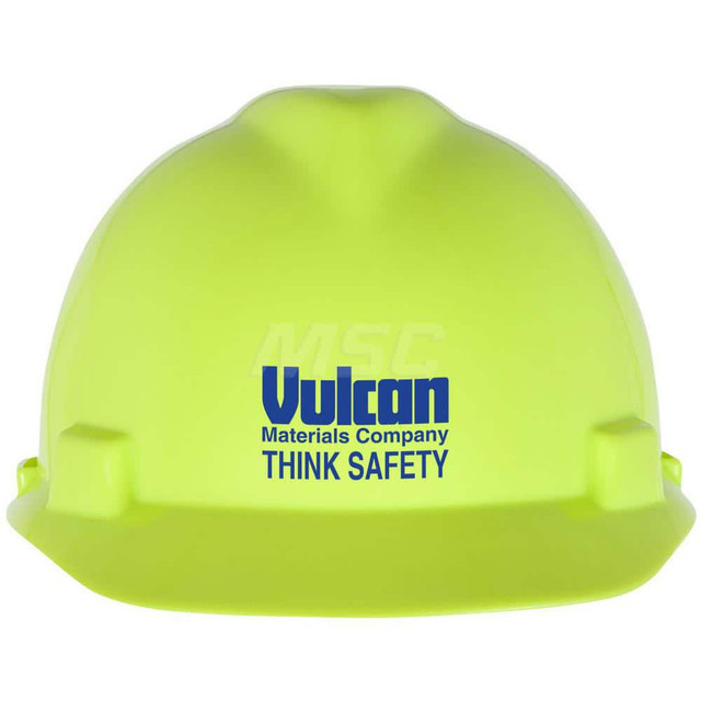 MSA 10061512-BL7278 Hard Hat: Electrical Protection & High Visibility, Front Brim, Class E, 4-Point Suspension