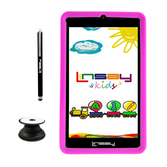 INFOLIST CORP. F7UHDKIDSPINKP Linsay F7 Tablet, 7in Screen, 2GB Memory, 64GB Storage, Android 13, Kids Pink