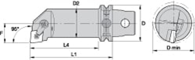 Kennametal 2265327 Modular Boring Head: Right Hand, Size KM63