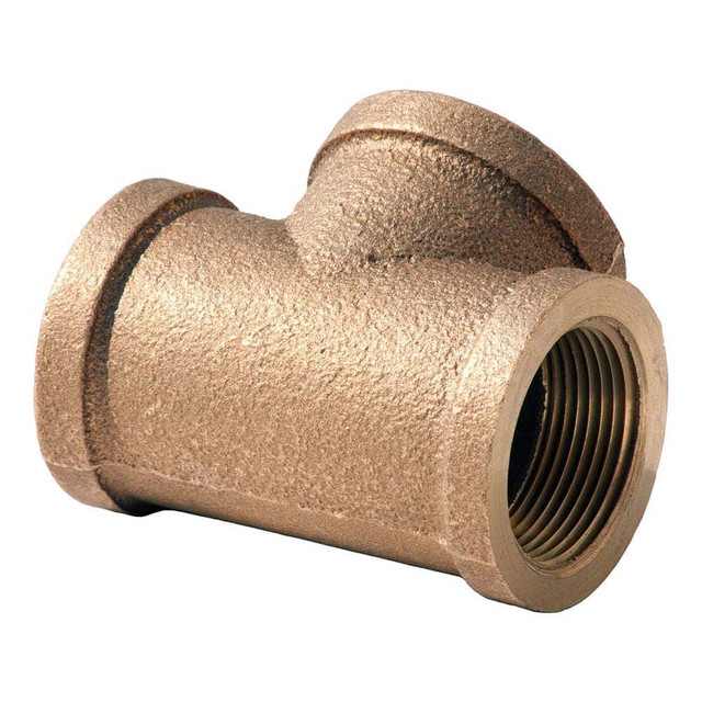 Merit Brass NL106-04 Brass Pipe Tee: 1/4" Fitting, FNPT x FNPT x FNPT, Class 125, Lead Free