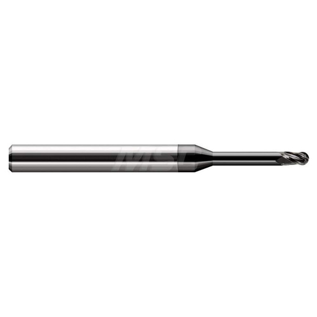 Harvey Tool 868262-C4 Ball End Mill: 0.062" Dia, 0.093" LOC, 3 Flute, Solid Carbide