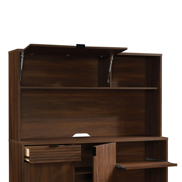SAUDER WOODWORKING CO. 426915 Sauder Englewood 66inW Hutch, Spiced Mahogany SAUDER WOODWORKING CO. 426915 Sauder Englewood 66inW Hutch, Spiced Mahogany