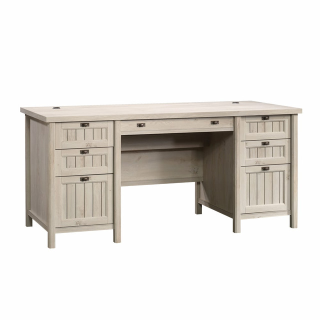 SAUDER WOODWORKING CO. 419954 Sauder Costa 66inW Executive Computer Desk, Chalked Chestnut