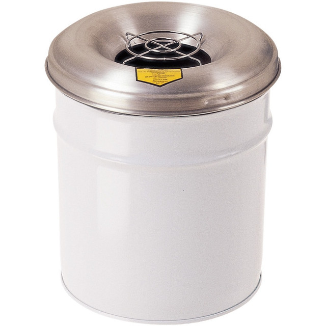 Justrite. 26626W Fire-Resistant Drums & Heads; Type: Complete Unit (Drum & Head) ; Drum Capacity (Gal.): 6.00 ; Head Material: Aluminum ; Drum Material: Steel ; Outside Diameter (Inch): 12-1/8 ; Opening Diameter (Inch): 10-1/8