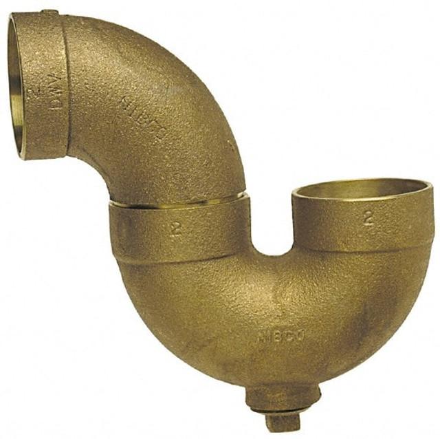 NIBCO E560250 Drain, Waste & Vent P-Trap with Cleanout: 1-1/4" Fitting, C x C with Plugs, Cast Copper