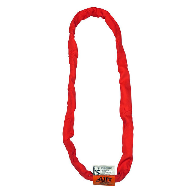 Lift America S201027 Round Sling: 8' Long, 13,200 lb Vertical, 10,560 lb Choker, 26,400 lb Basket, Polyester