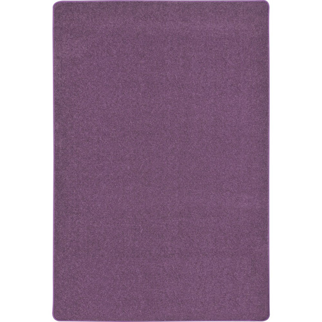 JOY CARPETS & CO. 80Q-08 Joy Carpets Kid Essentials Solid Color Rectangle Area Rug, Endurance, 6ft x 9ft, Purple