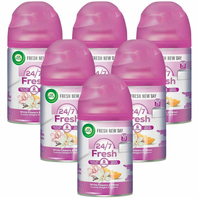 RECKITT BENCKISER Air Wick 91101CT  Life Scents Freshmatic Automatic Spray Refill, 6.17 Oz, Summer Delights, Carton Of 6