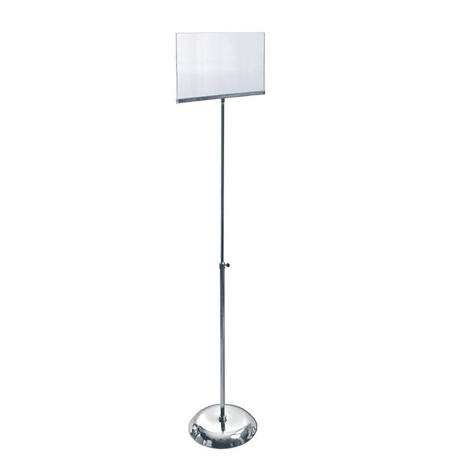 AZAR DISPLAYS 300845 Acrylic Vertical Sign Holder With Metal Pedestal Stand, 8 1/2in x 11in, Clear AZAR DISPLAYS 300845 Acrylic Vertical Sign Holder With Metal Pedestal Stand, 8 1/2in x 11in, Clear